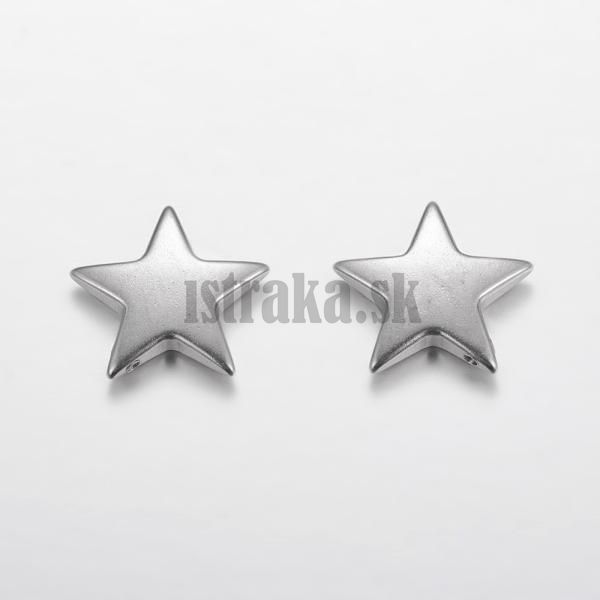 Prvesok hviezda s bonou dierkou 13mm starostrieborn nerez