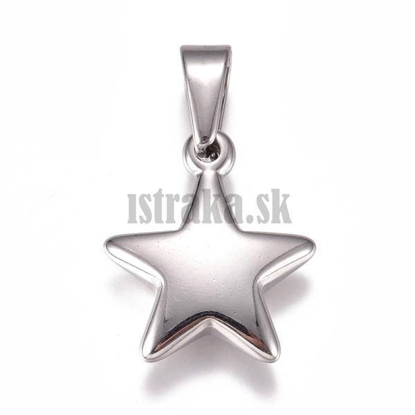 Prvesok hviezda so lupou 23x20mm starostrieborn nerez