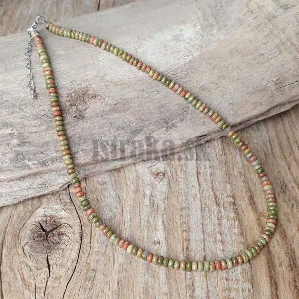 Nhrdelnk choker rondelky 4x2mm unakit